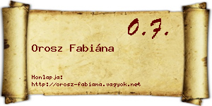 Orosz Fabiána névjegykártya